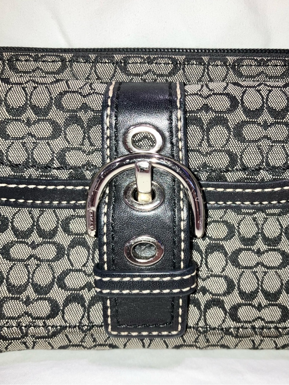 Y2K Vintage Coach Black Gray Soho Signature Logo Canvas Wristlet Wallet NWOT - Picture 7 of 7